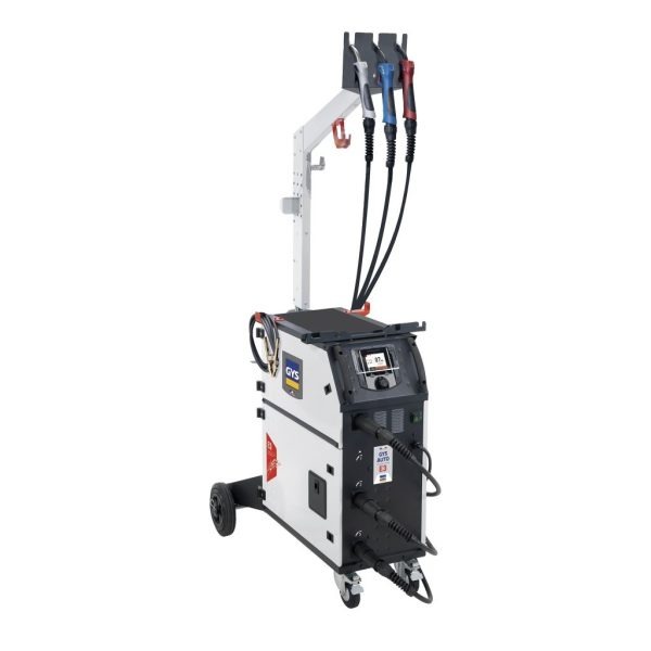 E3 GYS AUTO – avec accessoires 230V, monophasé synergique de 200 A, avec 3 dévidoirs intégrés